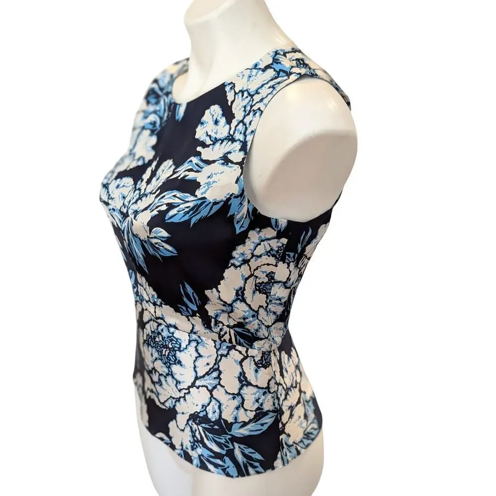 Balenciaga Paris 100% Silk Floral Sleeveless Blouse Size 40 (US 6) Designer - Picture 2 of 9